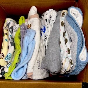 Infant Boys ~ 14 Boys Swaddles ~ all in one lot